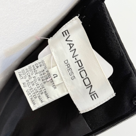 Evan-Picone Vintage Strappy Black Evening Dress Size 4 - Picture 7 of 15